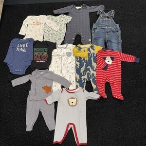 Baby Boys Clothing Mixed Lot Of 11 Outfits Bundle Summer Fall Bodysuit 3M 6-9M